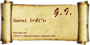 Gazsi Irén névjegykártya
