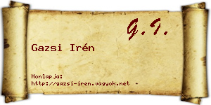 Gazsi Irén névjegykártya